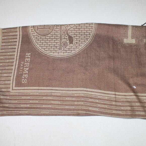 HERMES Scarf Shawl Wrap Stole 65% Cashmere 35% Silk Multicolor Used - Picture 14 of 14